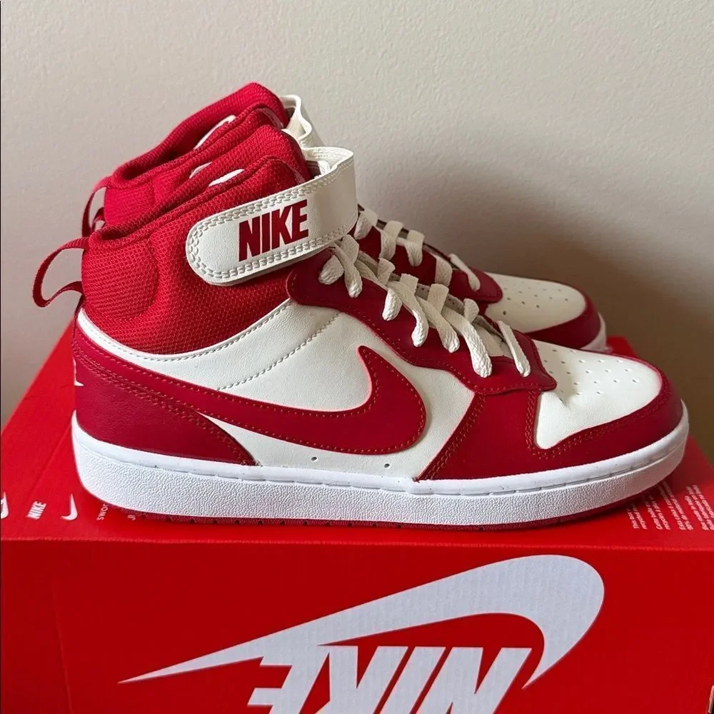 Nike Court Borough Mid 2 Gym Red CD7782-124 GS Size 6.5Y